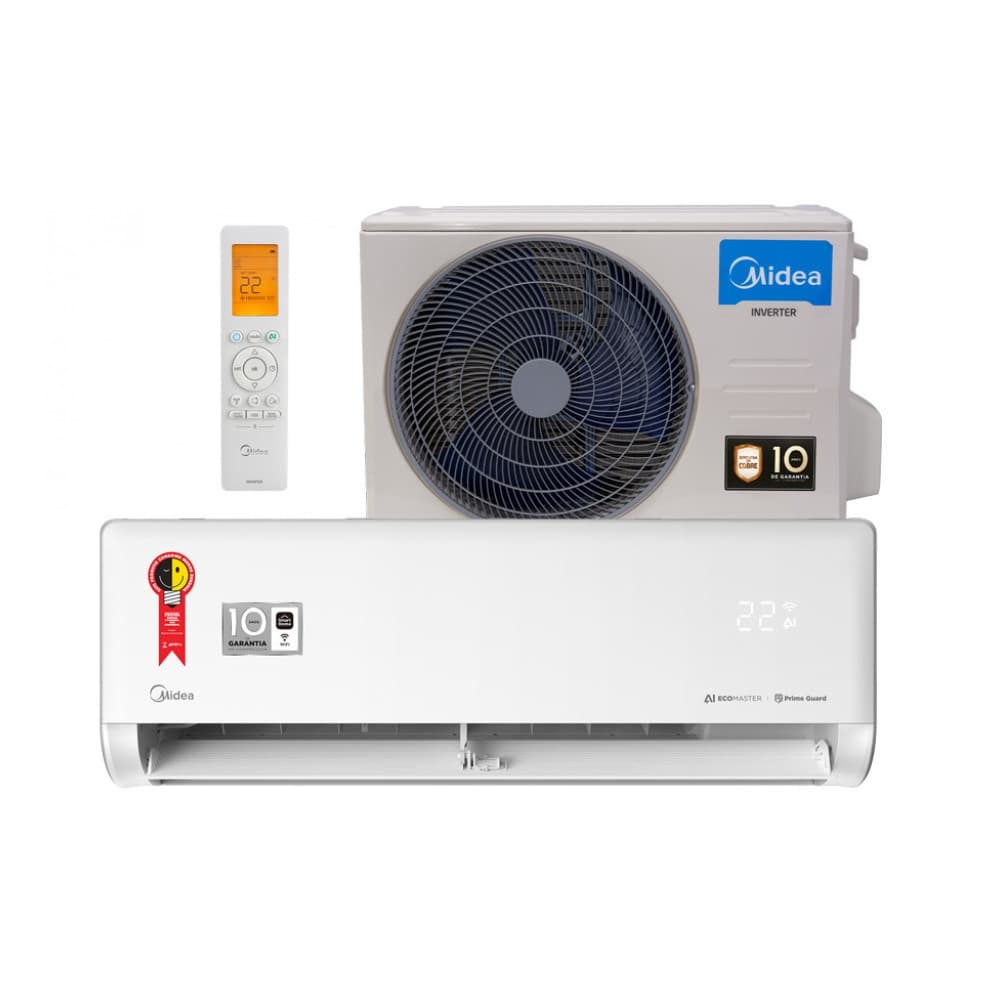 Ar Condicionado Split 9000 BTUs Inverter AI Ecomaster EZVQA09M5 Quente/Frio Midea com controle remoto