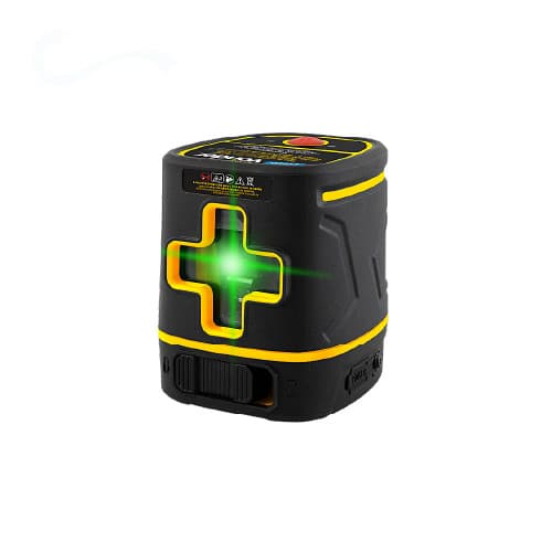 Nível a laser verde recarregável 20m com luz verde acesa