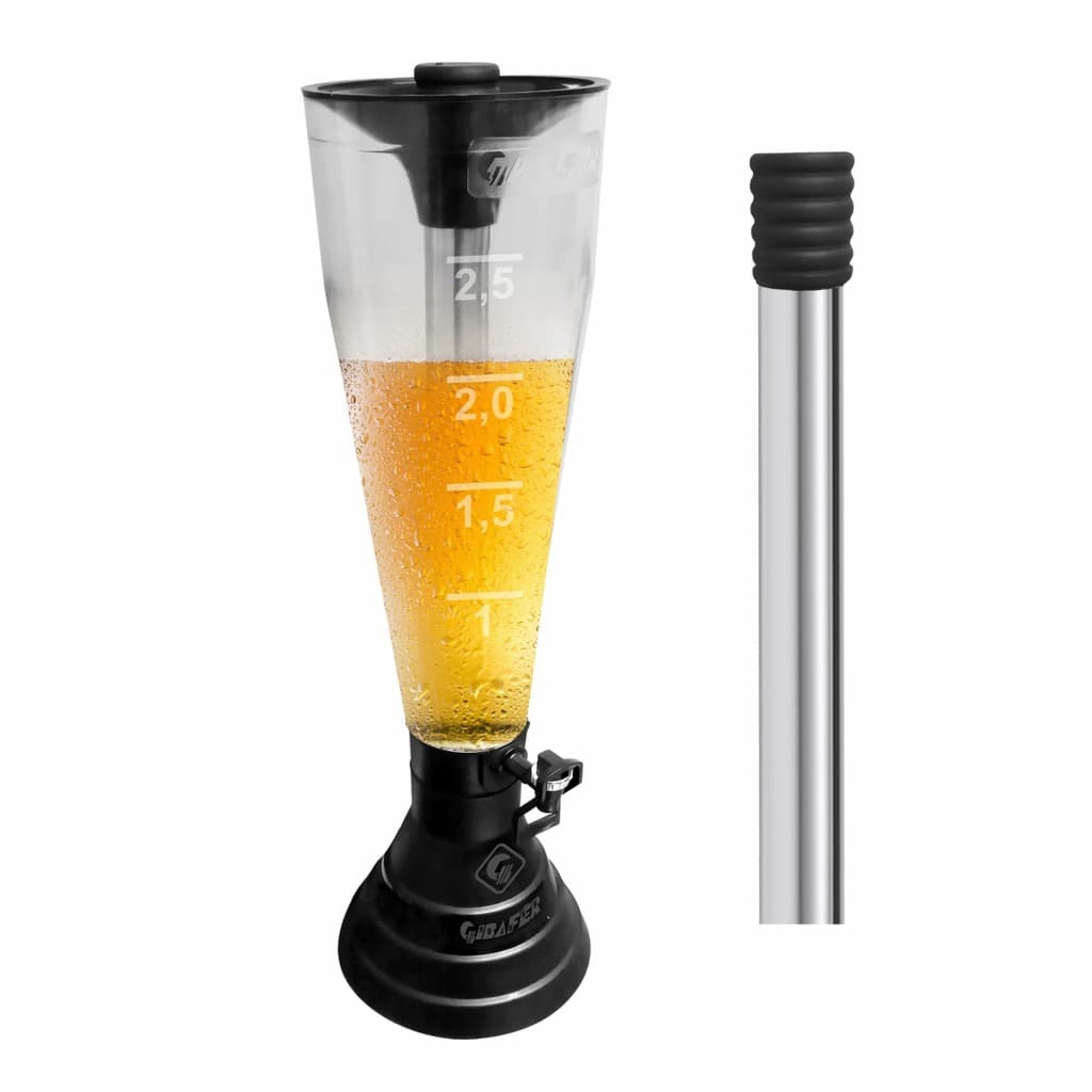 Torre de Chopp Gibafer Preta  2,5 Litros com 1 Refil