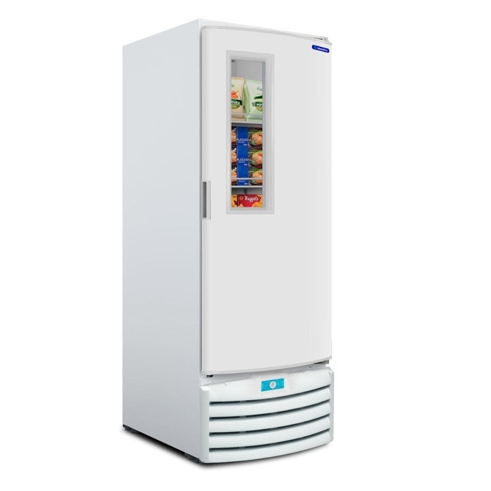 Freezer vertical Metalfrio 220v, 490 litros, porta com visor, cor branca