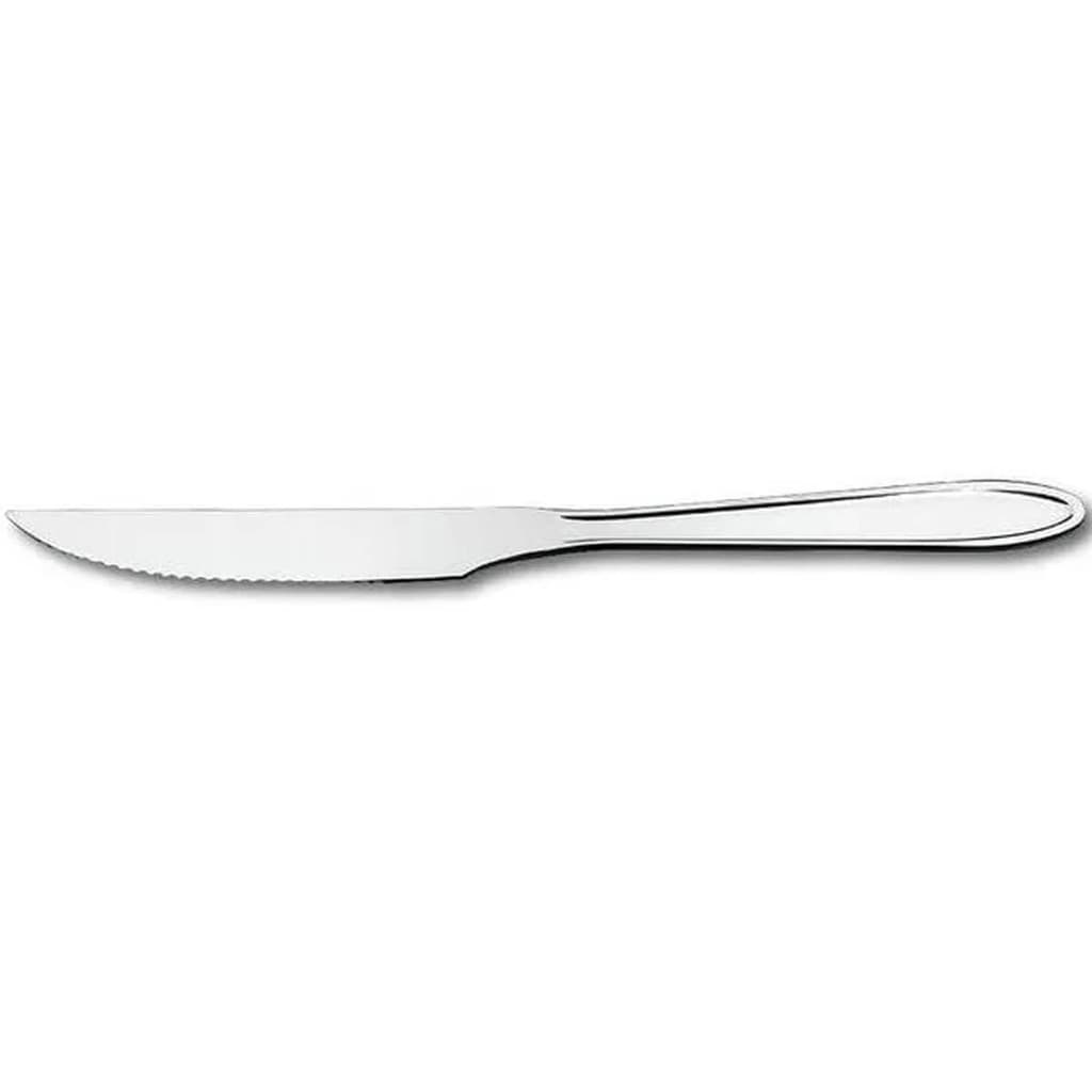 Faca de churrasco inox 21cm com cabo emborrachado e lâmina serrilhada