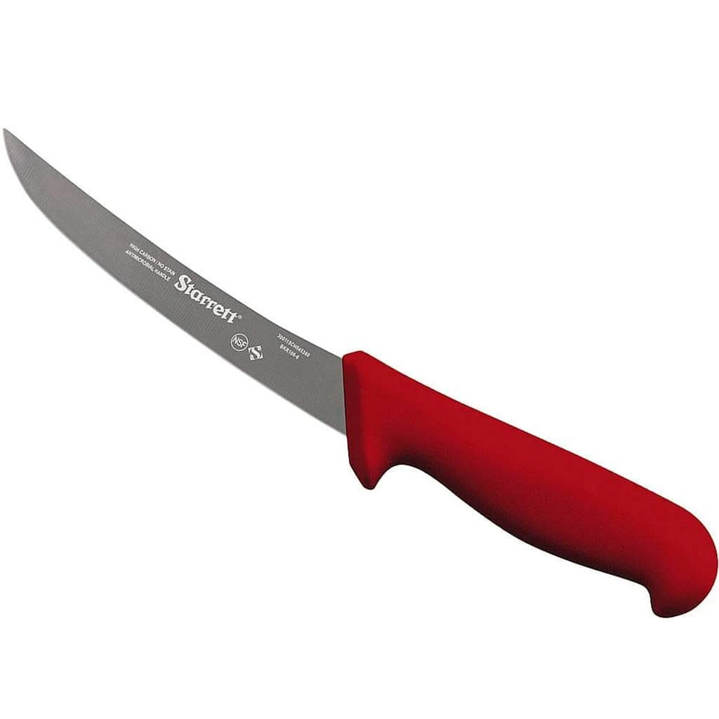 Faca de Desossa Curva Estreita Profissional Cabo Vermelho INOX 6" Starrett BKR106-6