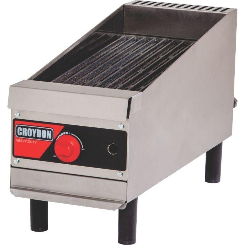 Char-broiler a gás Croydon 25x47 cm em aço inoxidável com controle vermelho
