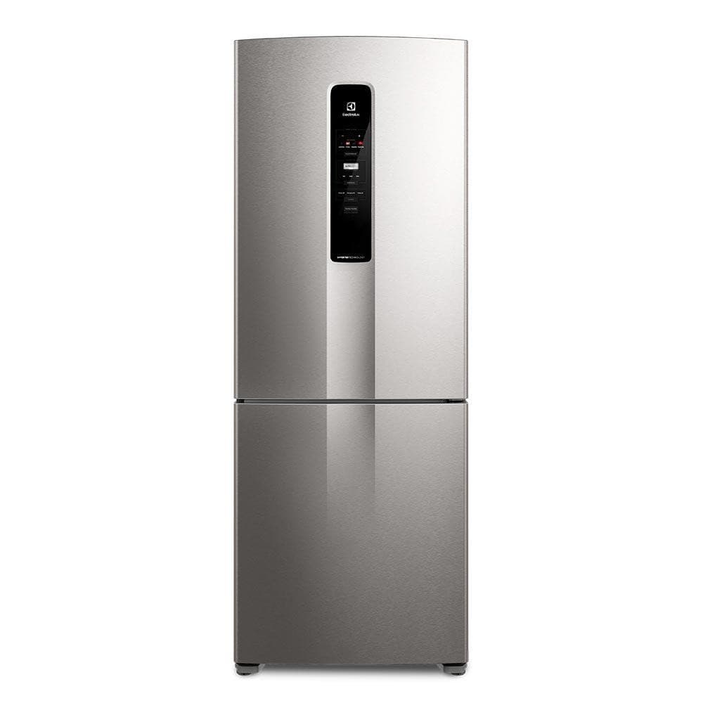 Refrigerador Electrolux de 02 portas, aço inoxidável, estilo Frost Free, controle digital