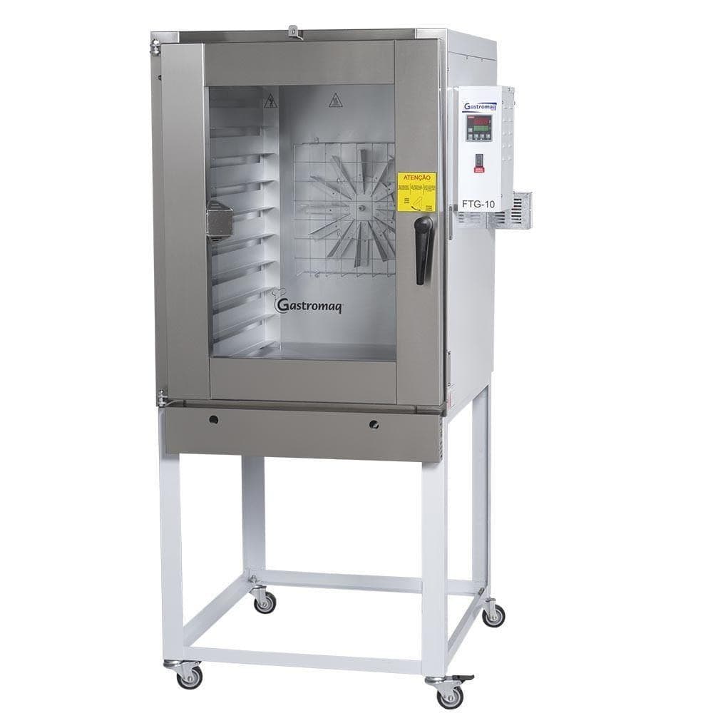 Forno Turbo a Gás FTG10 Gastromaq com 10 esteiras, pedestal e acabamento epóxi