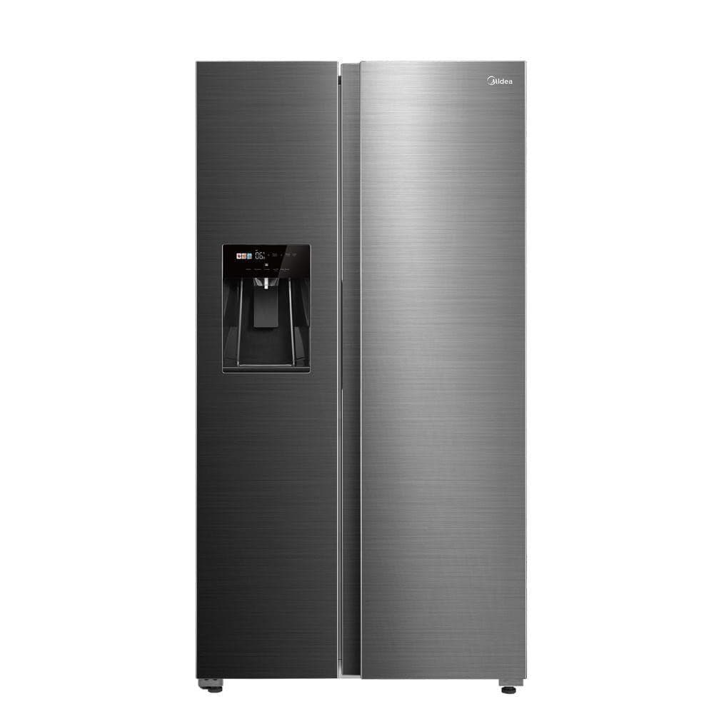 Geladeira Midea Side By Side Dispenser água E Gelo Inverter Inox 570L MDRS761MYD461 110V