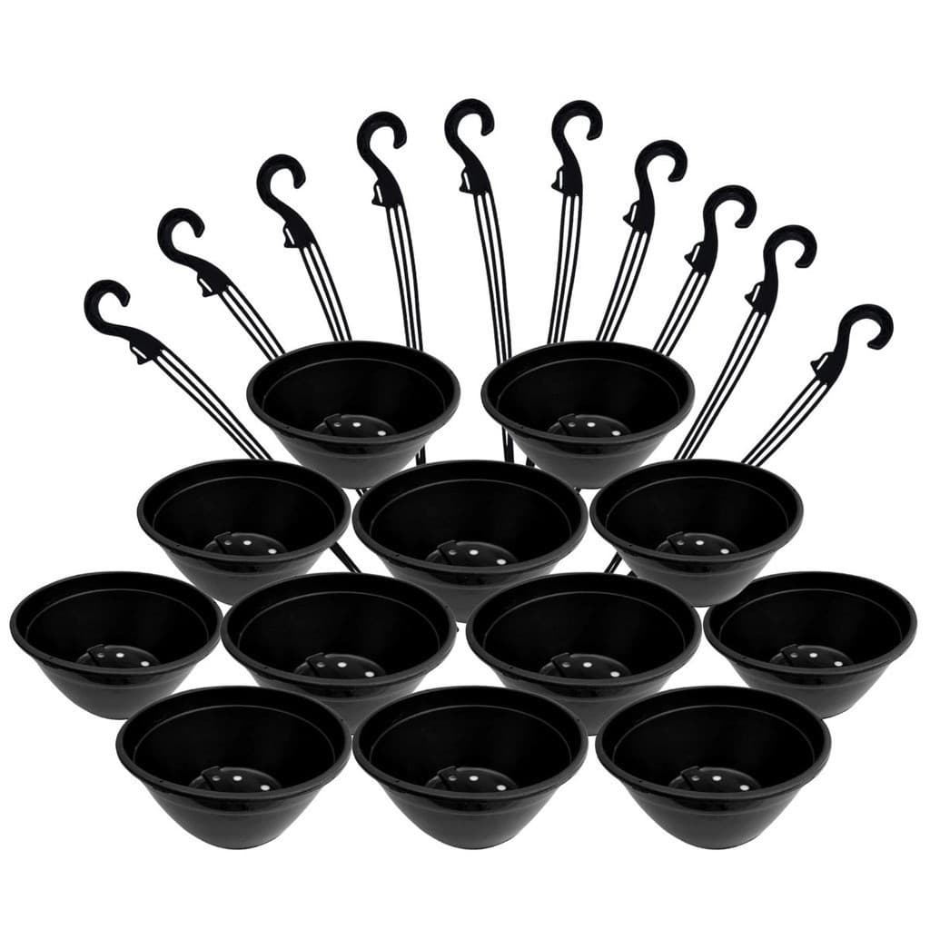 Kit 12 Vasos Cuia Pretos com Alças para Pendurar