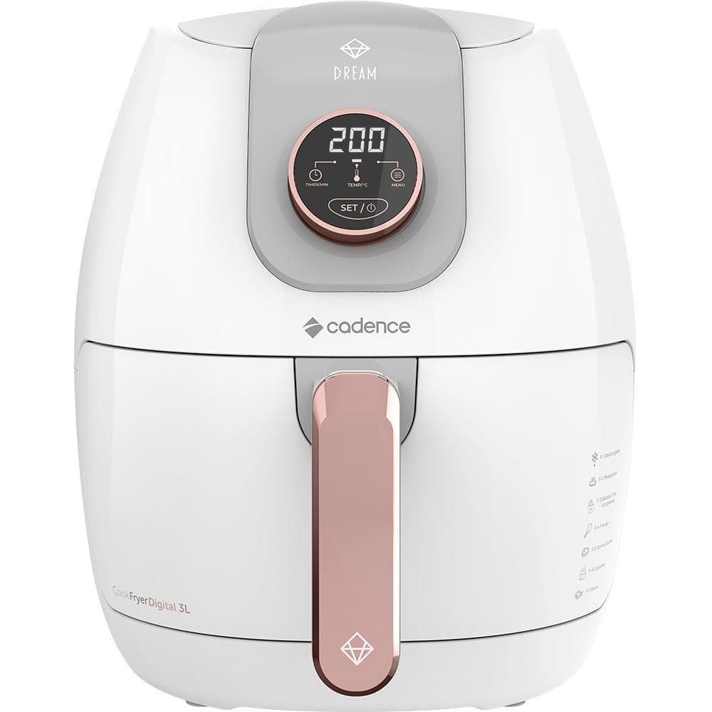Fritadeira sem óleo Cadence Dream Rosé Gold 3L com controle digital