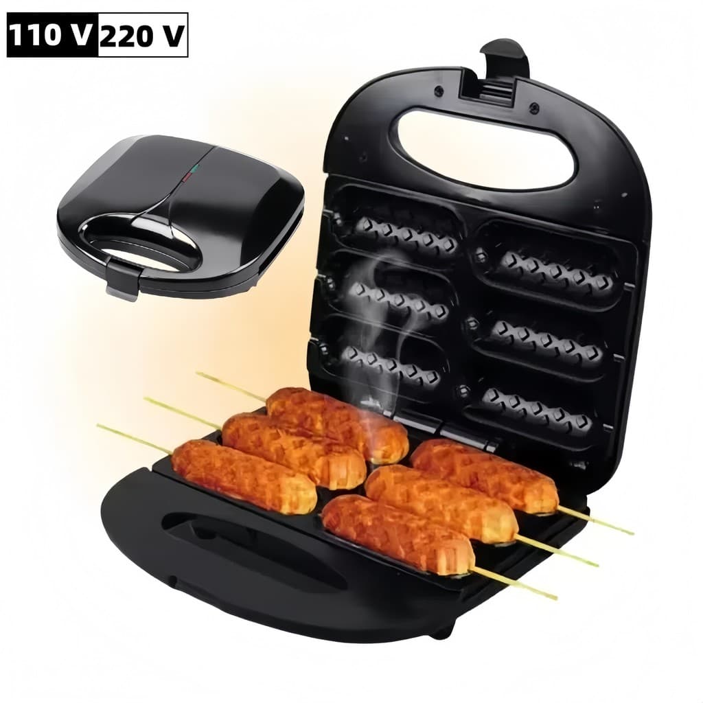 220V Máquina de Crepe Crepeira Elétrica Antiaderente Hot Dog Queijo Coalho Espetinho No Palito