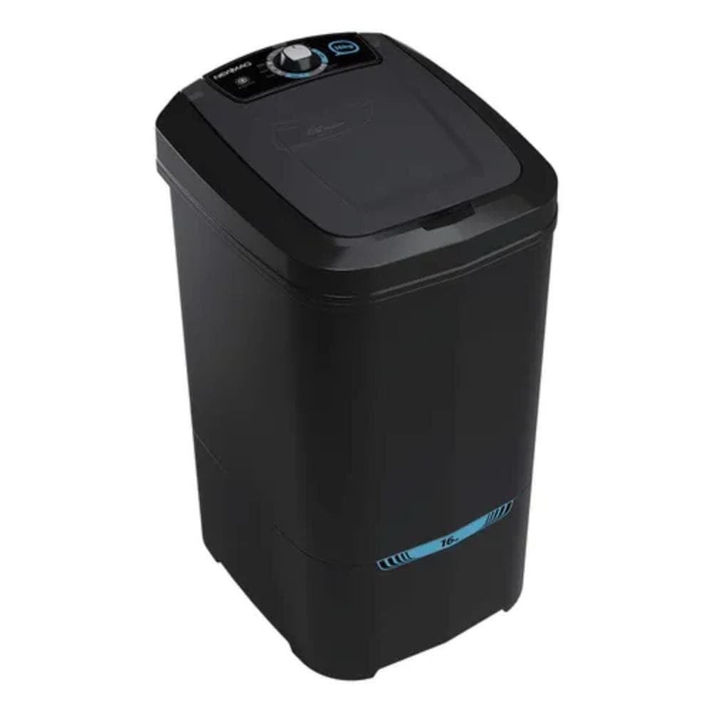 Tanquinho de lavar roupas Newmaq 16kg semiautomático preto