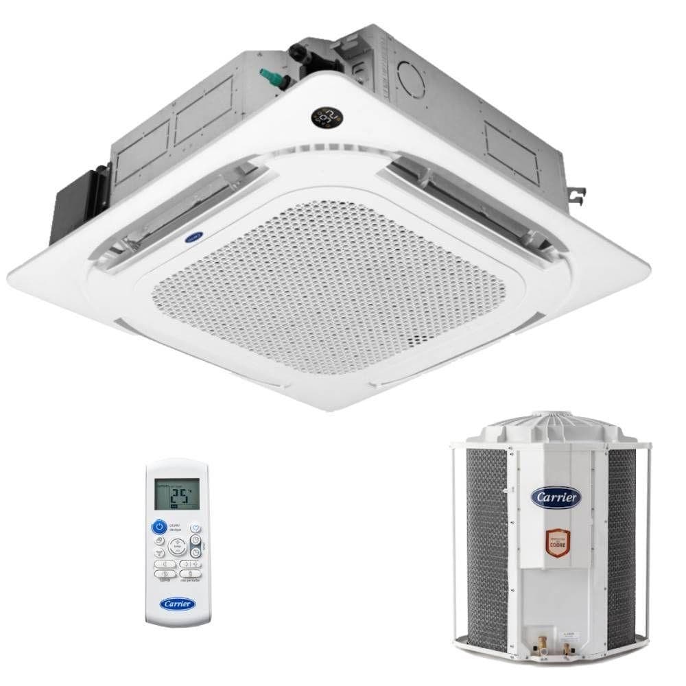 Ar condicionado split cassete Carrier 46000 BTUS frio 220V trifásico com controle remoto