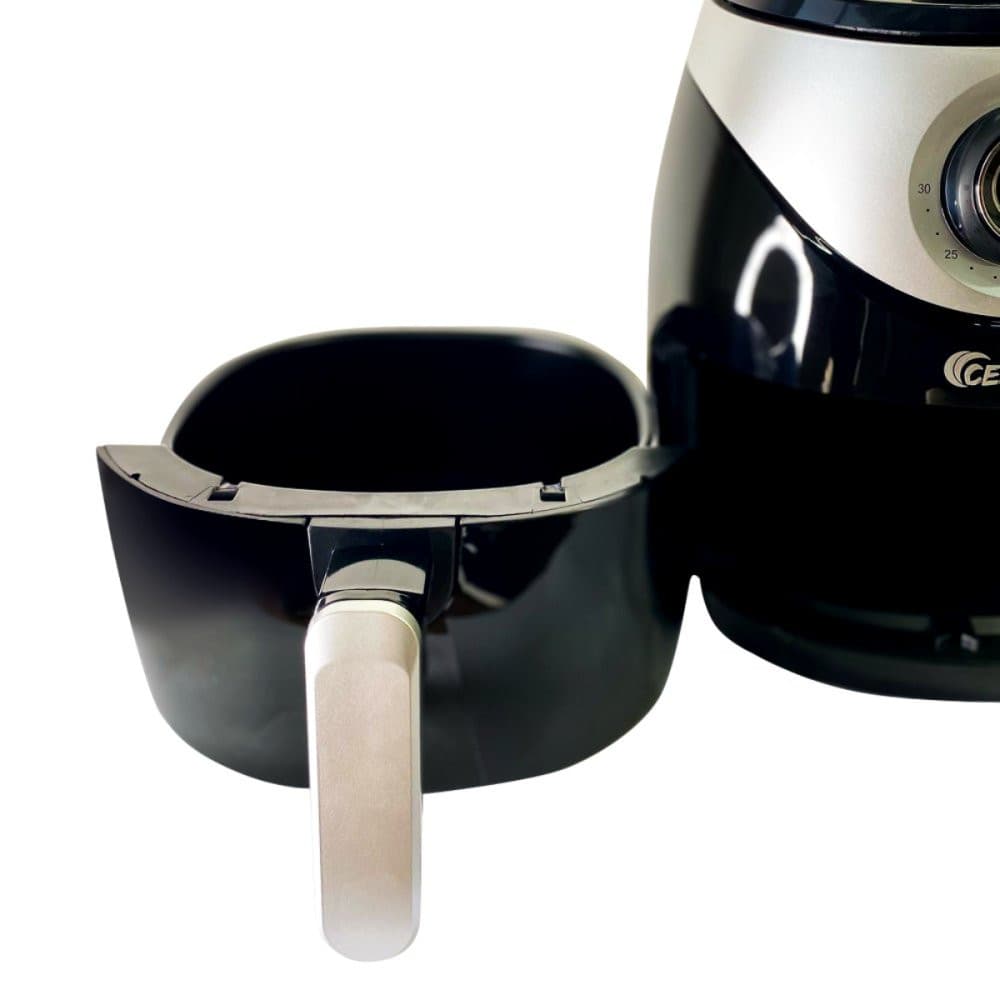 Fritadeira Elétrica Air Fryer Preta com Tampa Profissional - 3,8 Litros