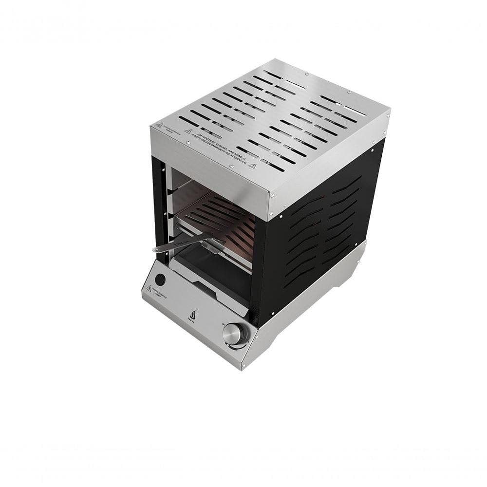 Churrasqueira a Gás Vertical Sem Fumaça Flame Dinoxx Gás GLP Preta