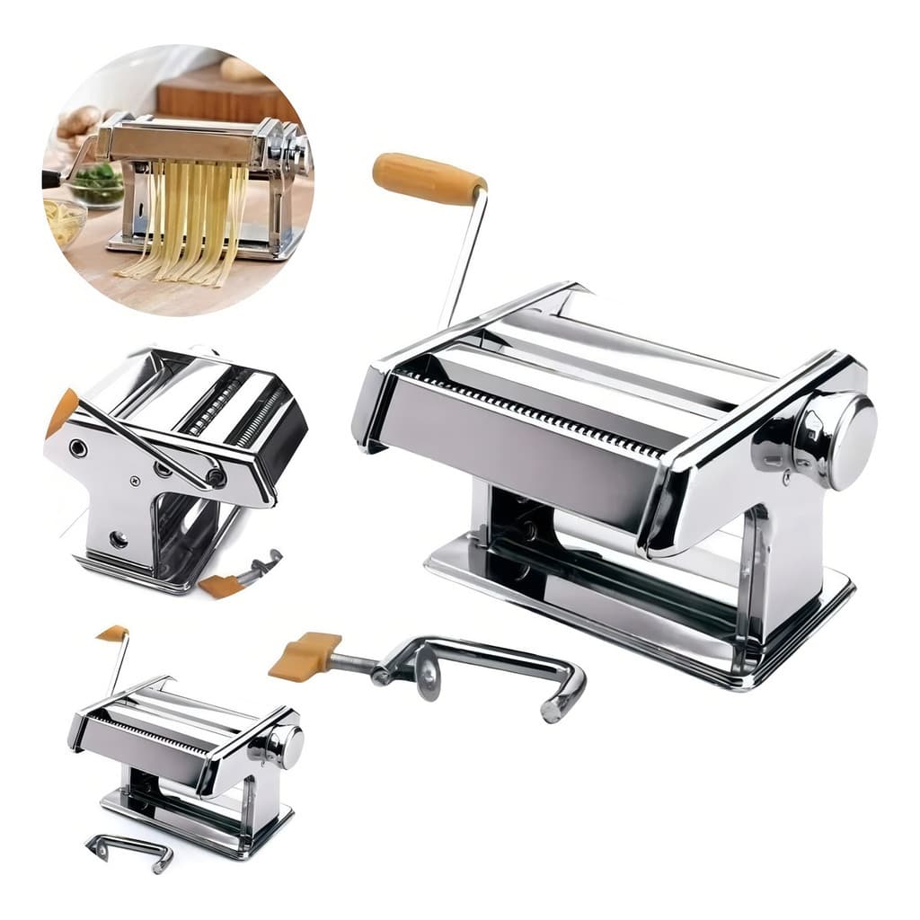 Máquina Fazer Macarrão Massas Caseiras Em Aço Inox C/3 Tipos