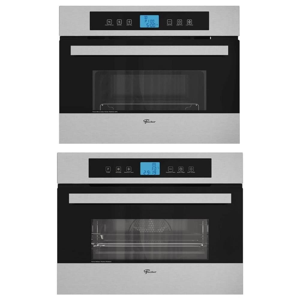Kit Forno Elétrico Fischer Platinium Embutir 43L Air Fryer 8 Funções+ Micro-Ondas Platinium 35l 220v