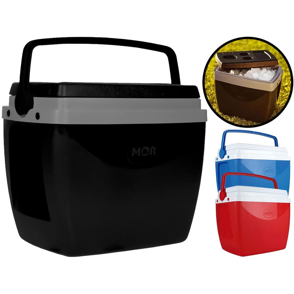 Caixa Térmica Cooler 18 Litros Com Alça Para Praia Pesca Camping Bebidas Cerveja Refri 24 Latas Mor