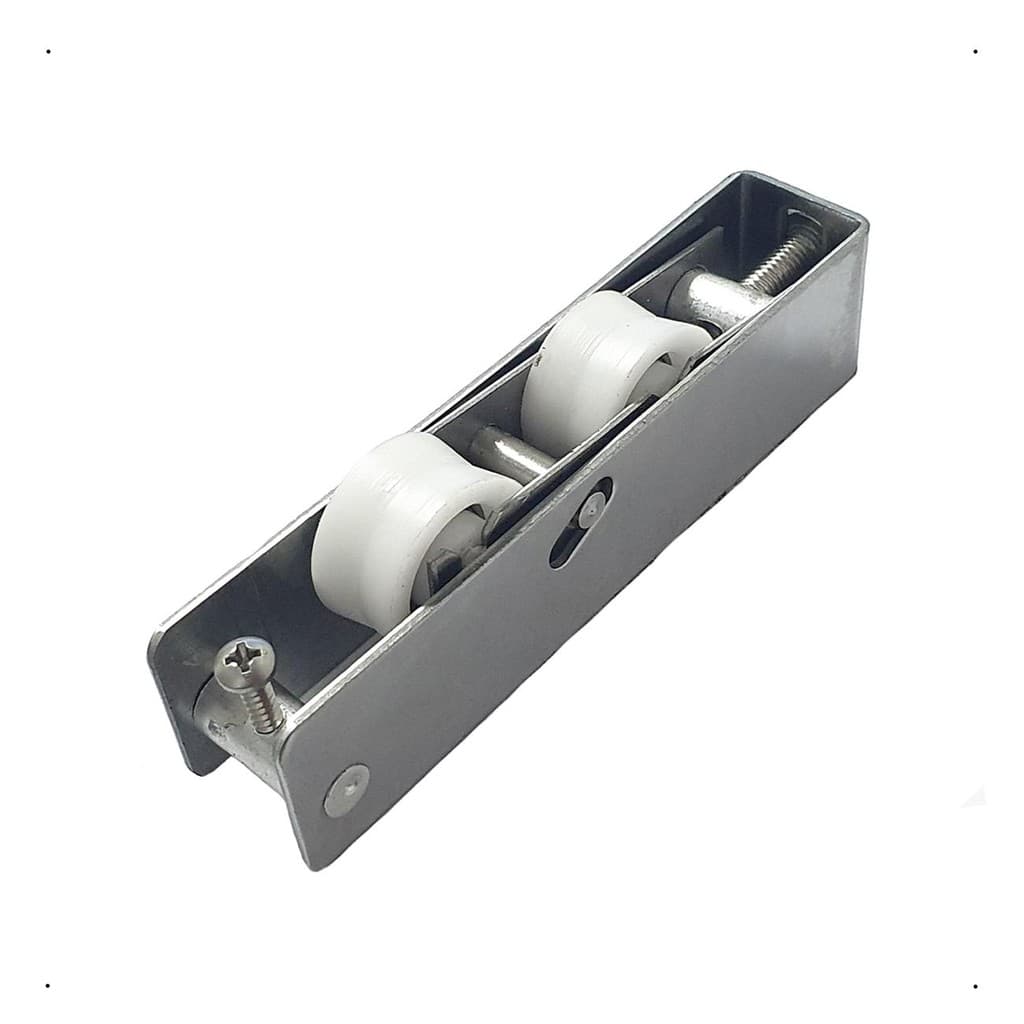Carrinho Roldana Gold Linha 32 Duplo Inox 200kg Trilho V Convencional