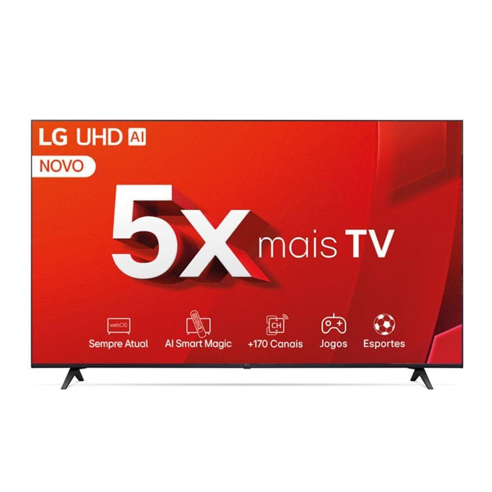 Smart TV LG 86UT8050PSA 4K Ultra HD 86'' com WebOS 24 AI Sound Pro e Processador AI α5 4K Gen7