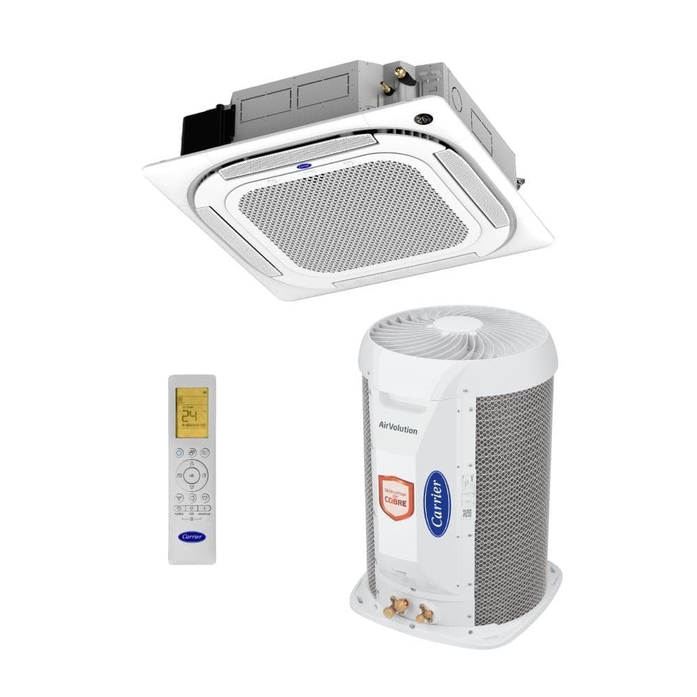 Ar condicionado split cassete inverter Carrier K7 4-VIAS 28000 BTUs quente/frio 38TVQD28515MC - 220V