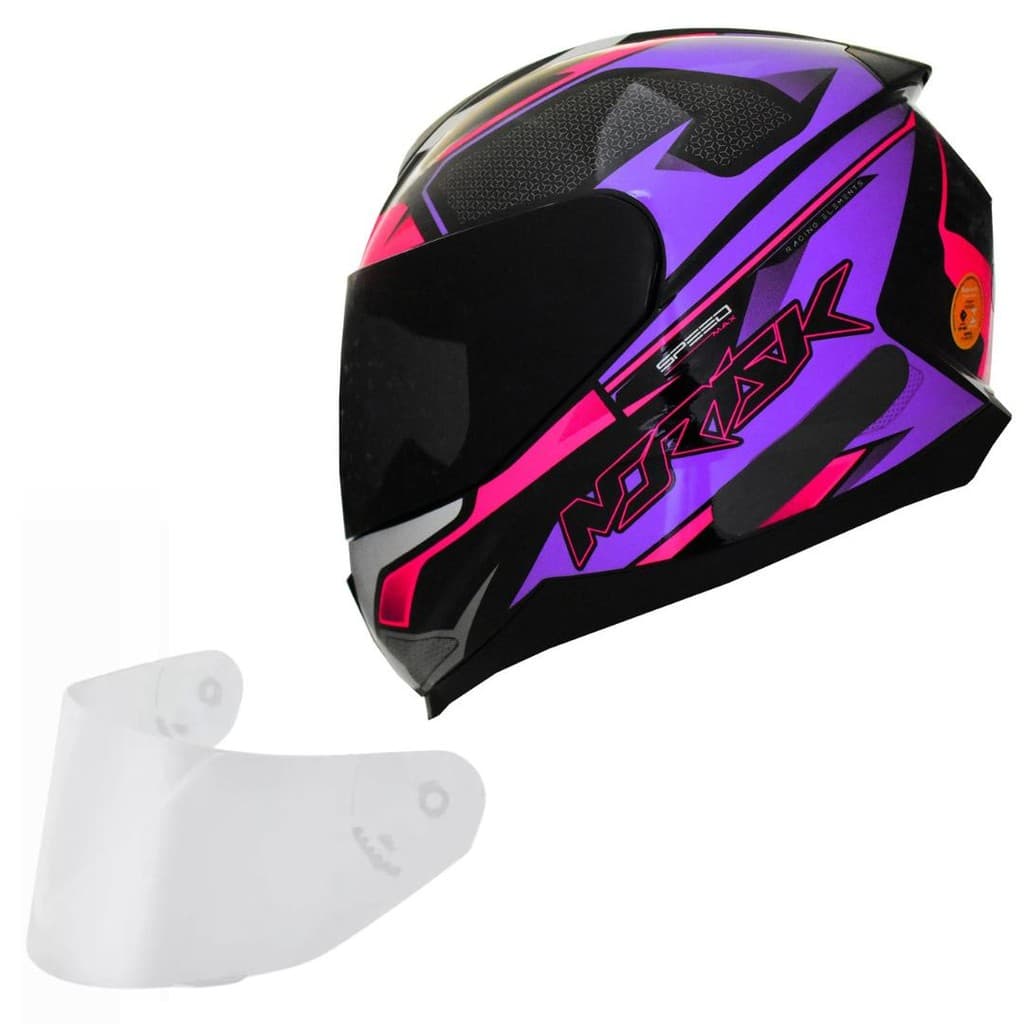 Capacete Feminino Norisk Razor Speedmax Rosa Viseira Fume
