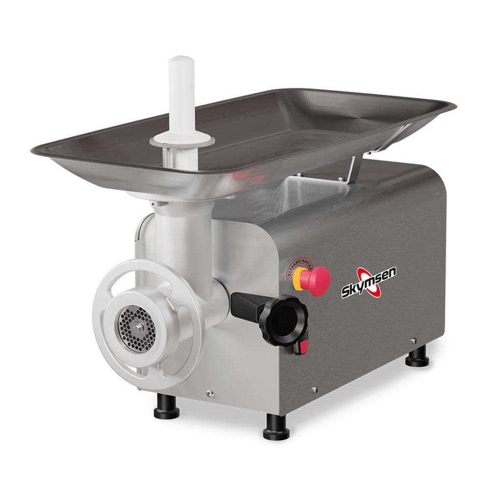 Picador de carne Skymsen PS-10 em aço inoxidável, boca 10 polegadas