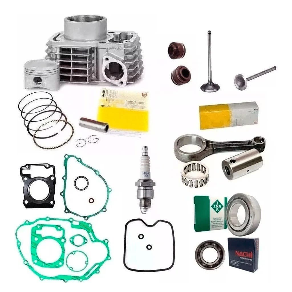Kit Motor pistao aneis Titan 150 Bros Pistao Biela Rolamento Vela Junta