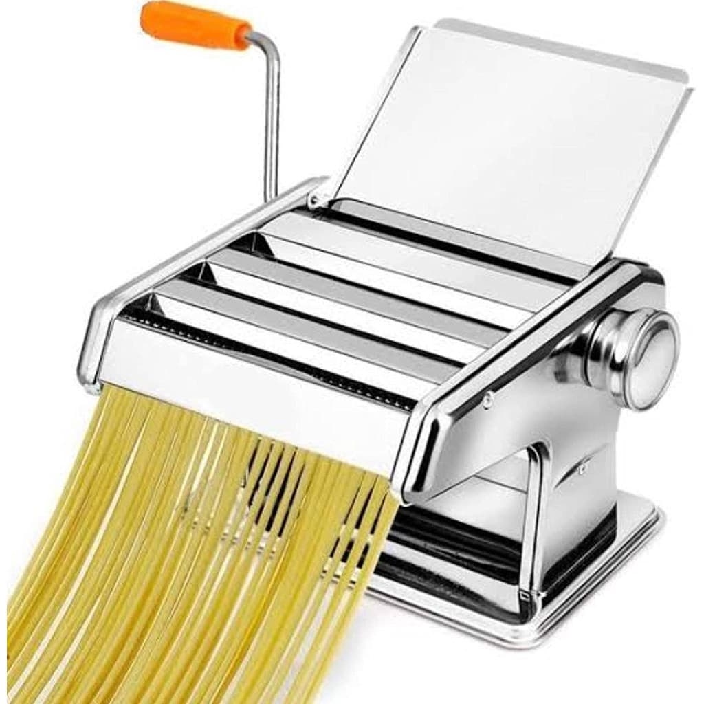 Máquina Macarrão 3 Massas Caseira Cilindro Inox Lasanha Fettuccine Pastel Manivela