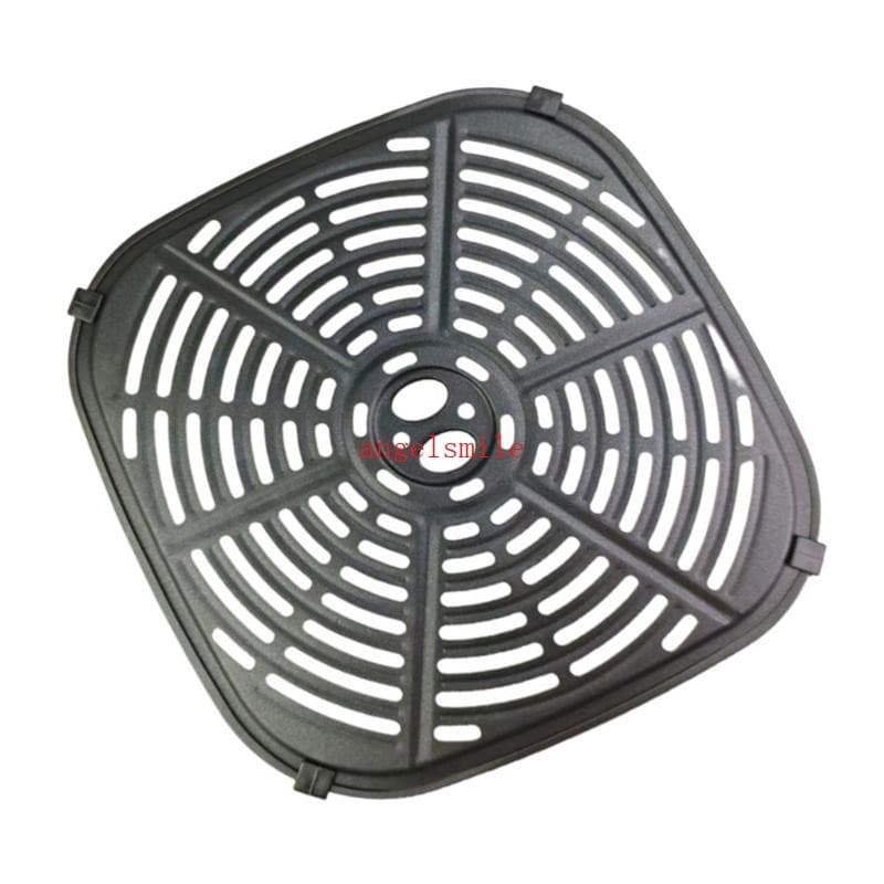 Cesta de ar fritador de metal antiaderente com furos circulares, cor preta