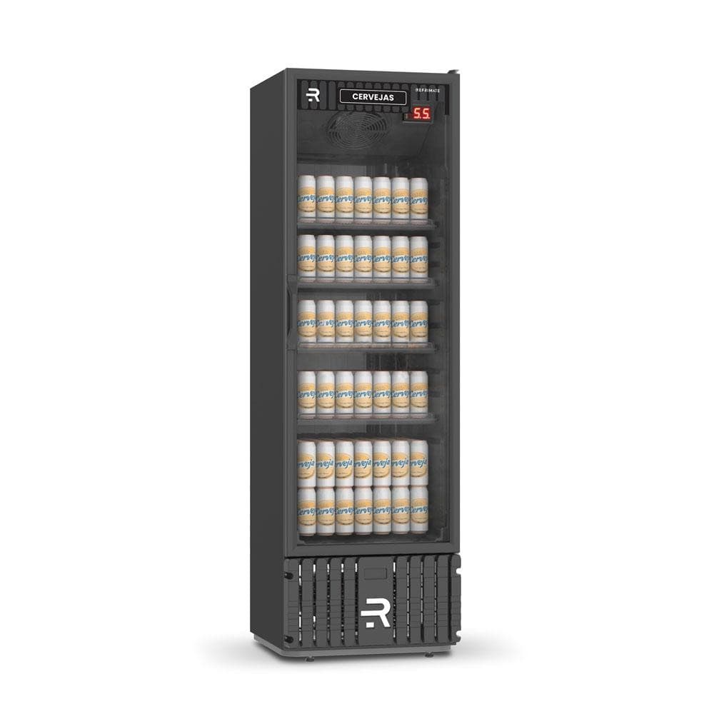 Visa Cooler Cervejeiro Porta de Vidro -5,5 a 4 ºC 400L VCCE400PVPP Preto/Preto 220V - Refrimate