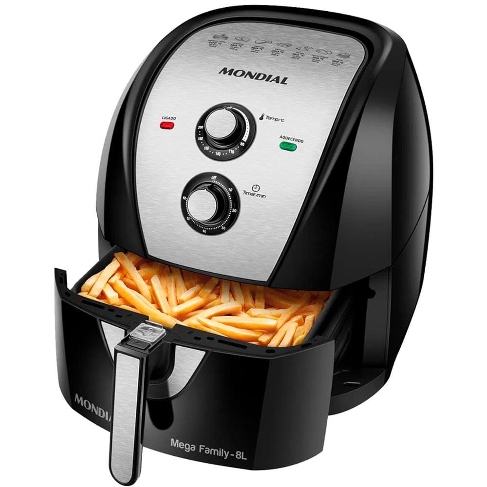 Fritadeira Elétrica Mondial Mega Family AFN-80BI 8L 1900W Preto