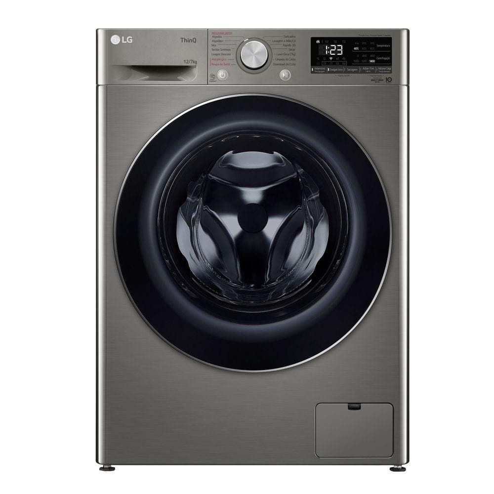 Lavadora e secadora LG VC4 12Kg CV5012PC4 Inteligência Artificial Inox