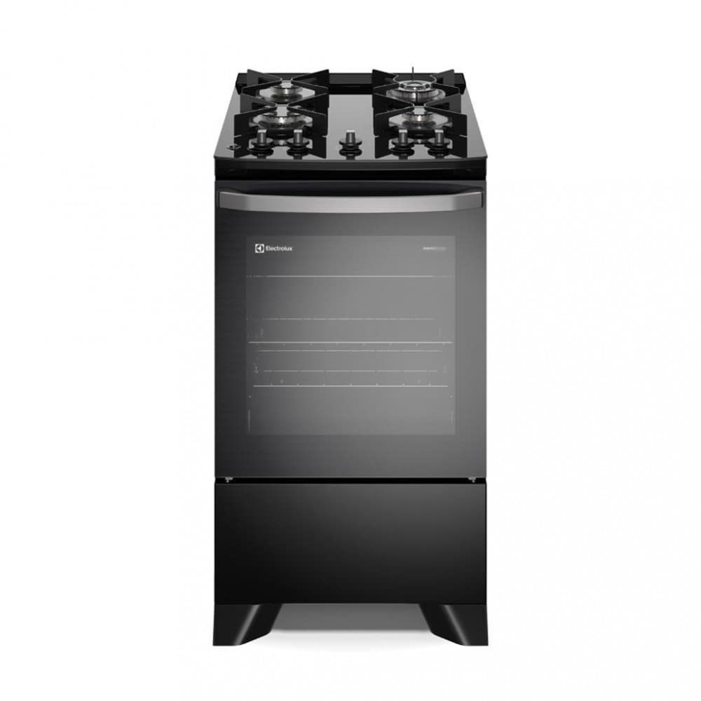 Fogão 4 Bocas Electrolux Efficient FE4GP com Mesa de Vidro em Preto