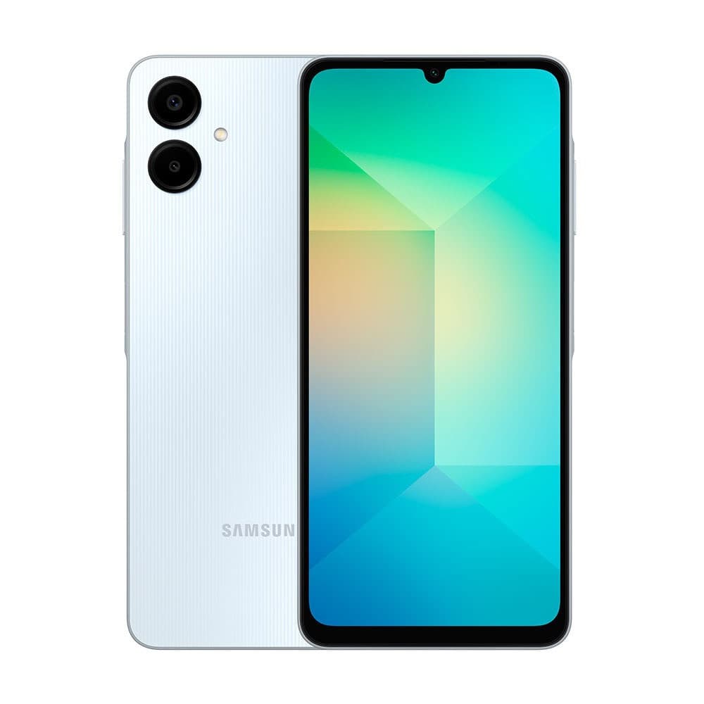 Smartphone Samsung Galaxy A06, tela 6,7 polegadas, 128GB, 4GB RAM, frente e verso
