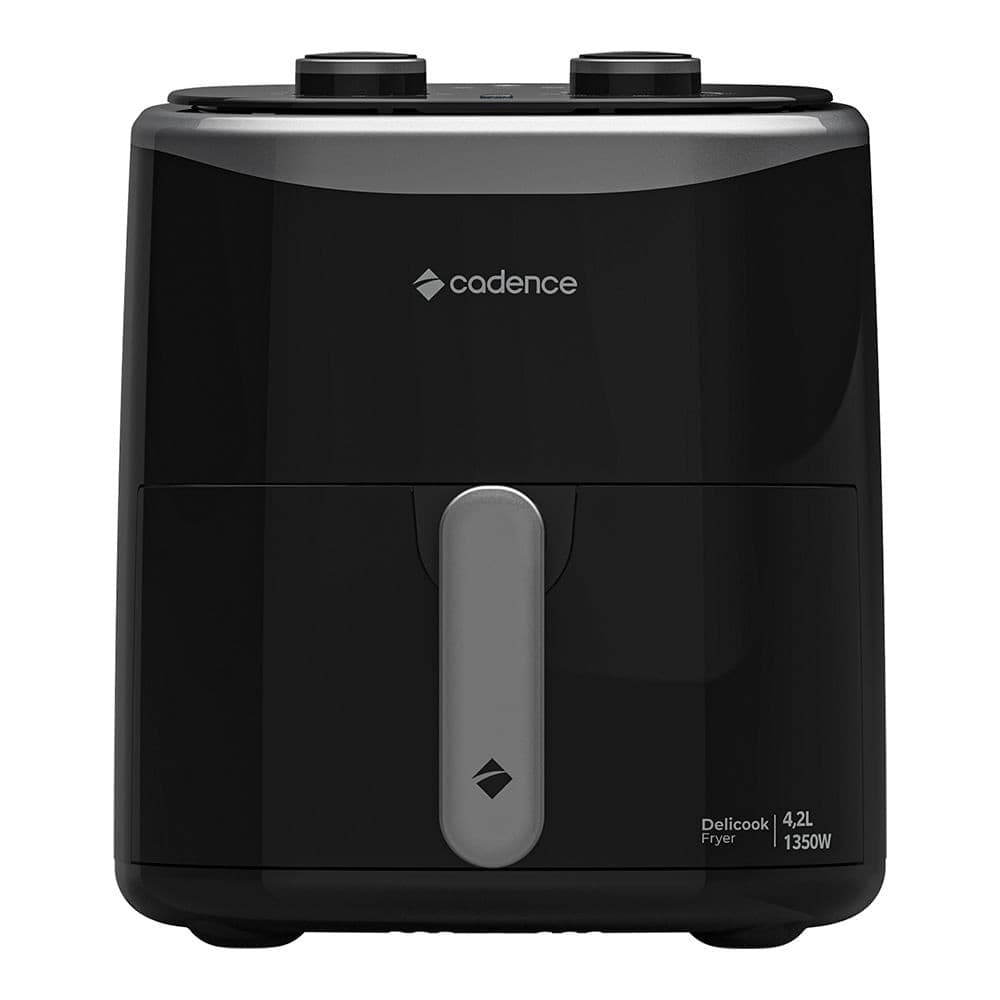 Fritadeira Sem Óleo Cadence Delicook 4,2L, Preto e Cinza, 1350W