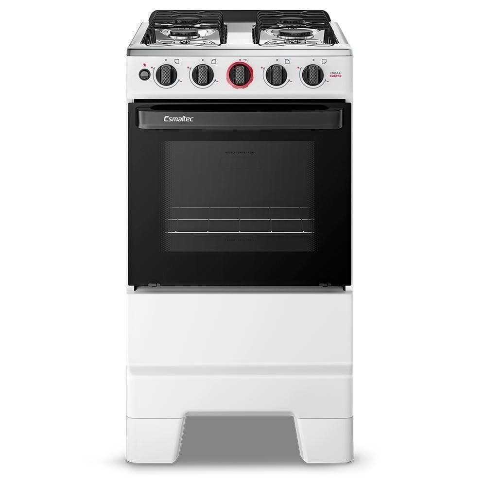 Fogão Esmaltec 4 Bocas Ideal Super Acendimento Automático Branco Bivolt F4IAB4121BR