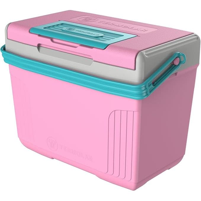Caixa Cooler Térmico Pequeno 8 Litros Rosa Cabe Ate 12 Latas Porta Copo Termolar
