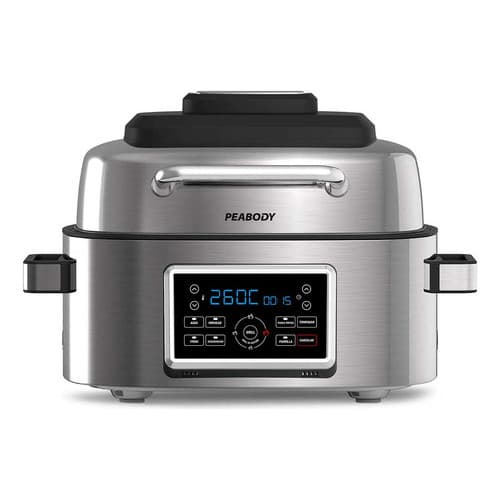 Fritadeira Air Fryer Grill Gigante 6l Aço Inox Peabody, com tela digital e capacidade de 6 litros