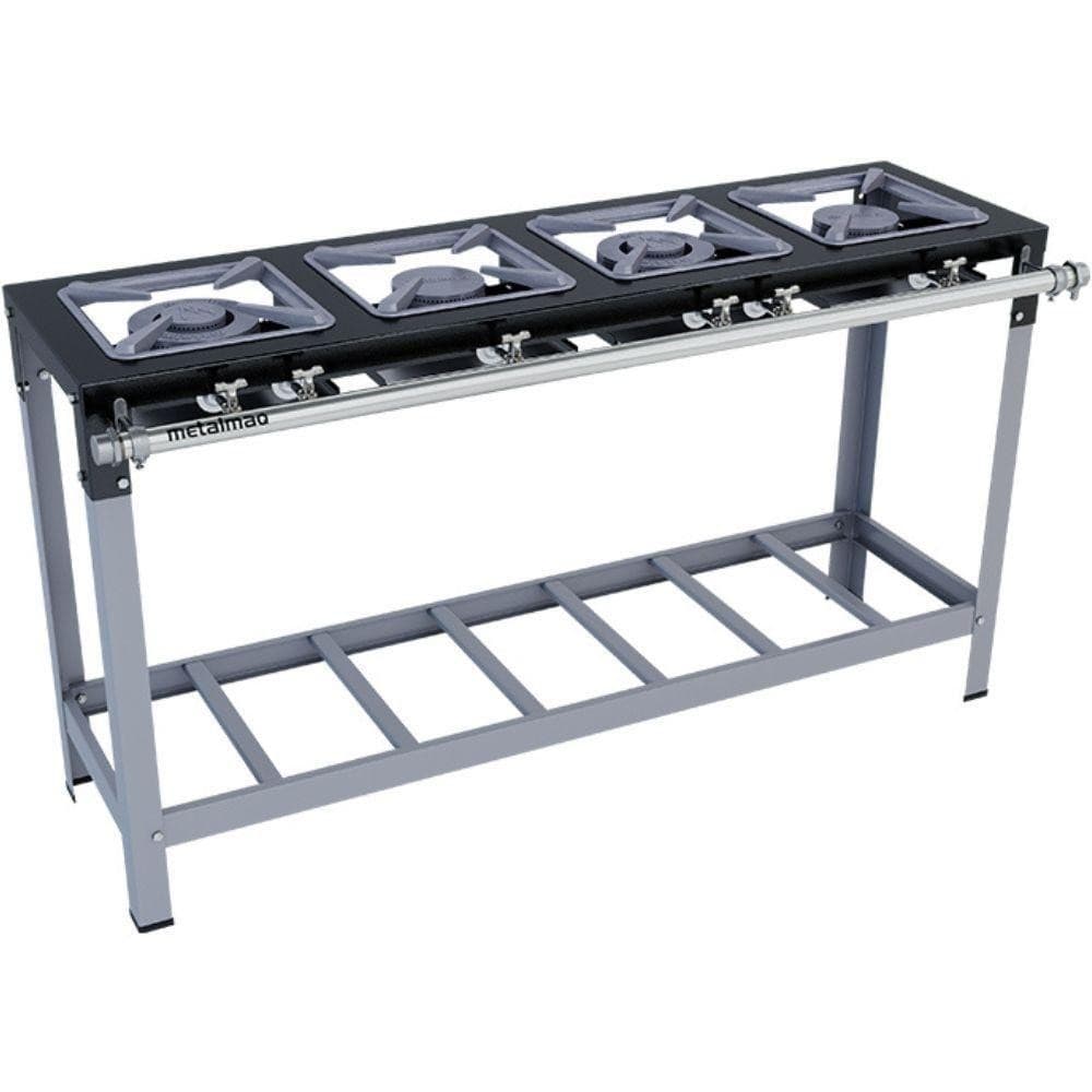 Fogão industrial Metalmaq Stori Premium 4 bocas preto e cinza