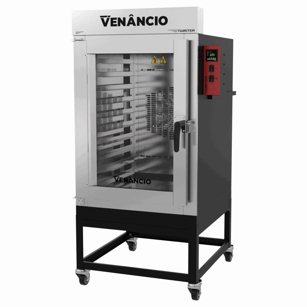Forno Industrial Turbo Venâncio Twister a Gás com 10 Esteiras, Aço Inoxidável