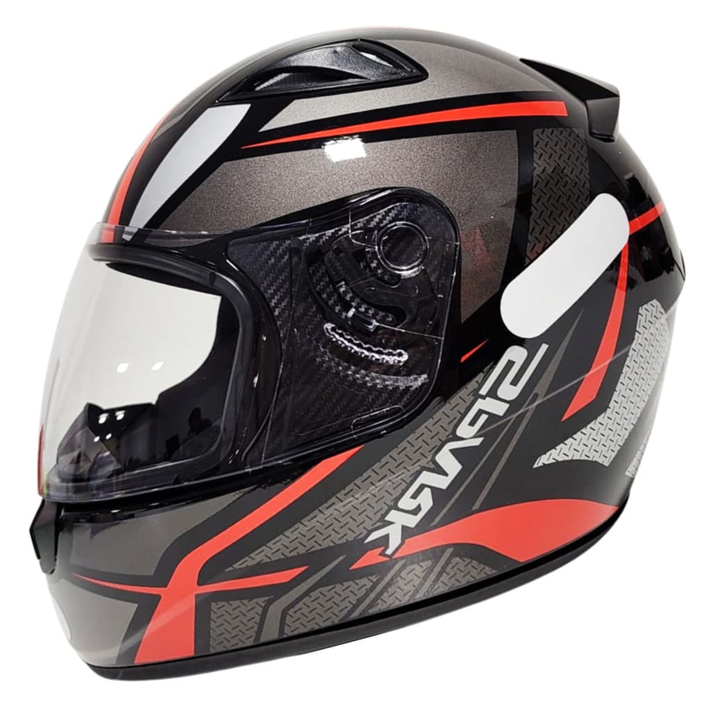 Capacete Moto Fechado Spark Spider Preto e Vemelho Ebf 60