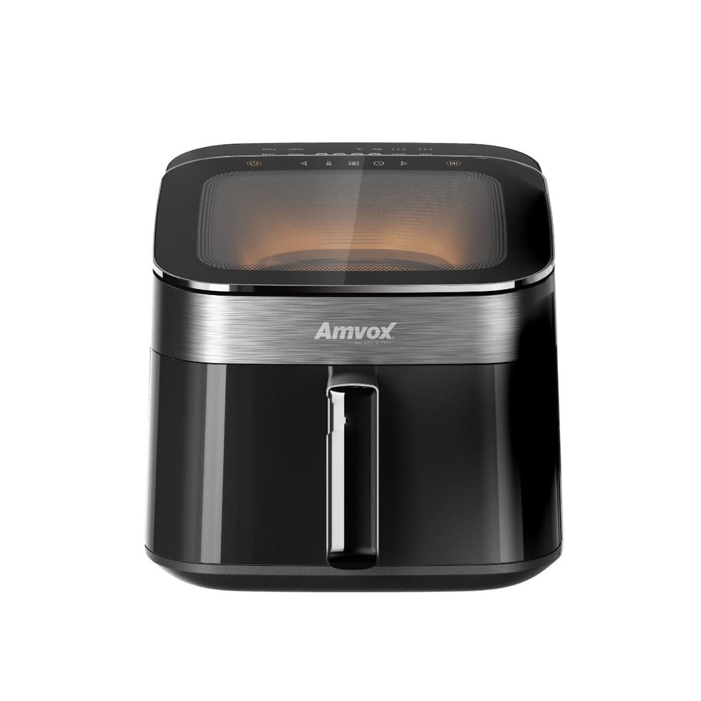 Fritadeira de ar turbo Amvox ARF 1465 6,5L preta com detalhes em prata