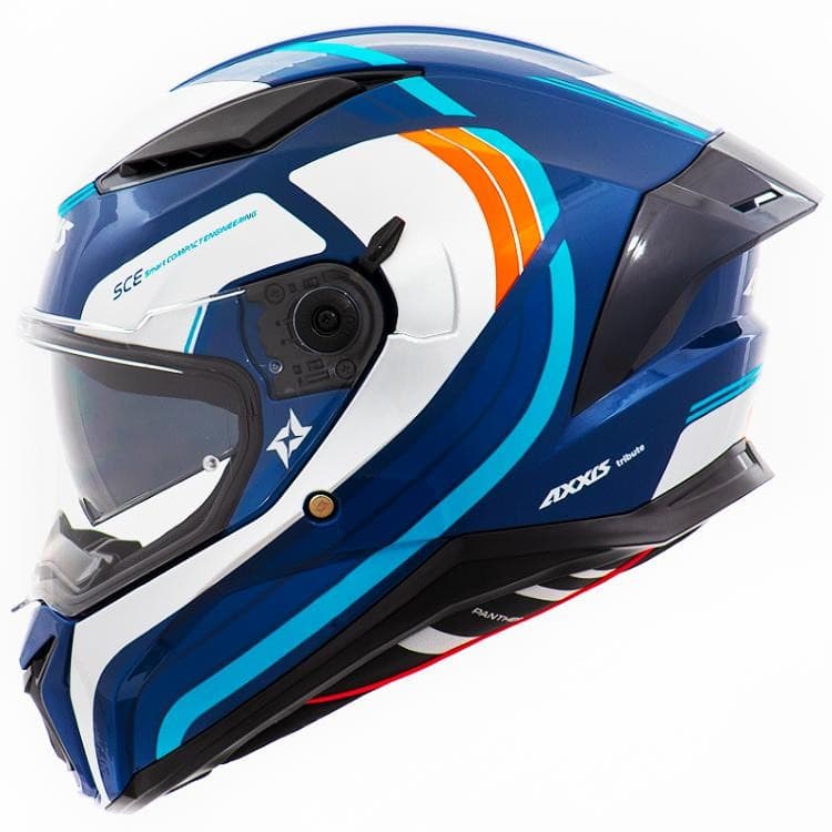 Capacete Masculino Axxis Panther Tribute Azul Oculos Moto