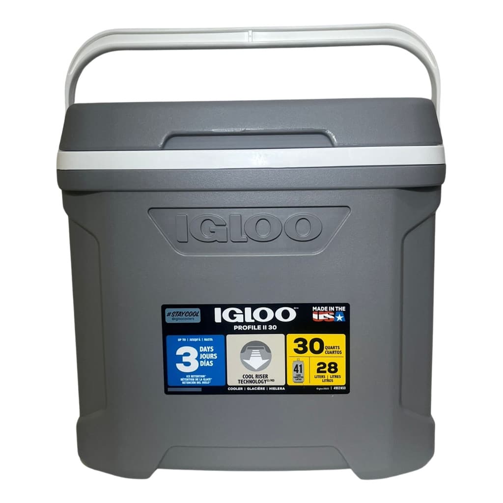 Caixa térmica Igloo Coleman Latitude 30 cinza 28 litros com rótulo de dias de resfriamento