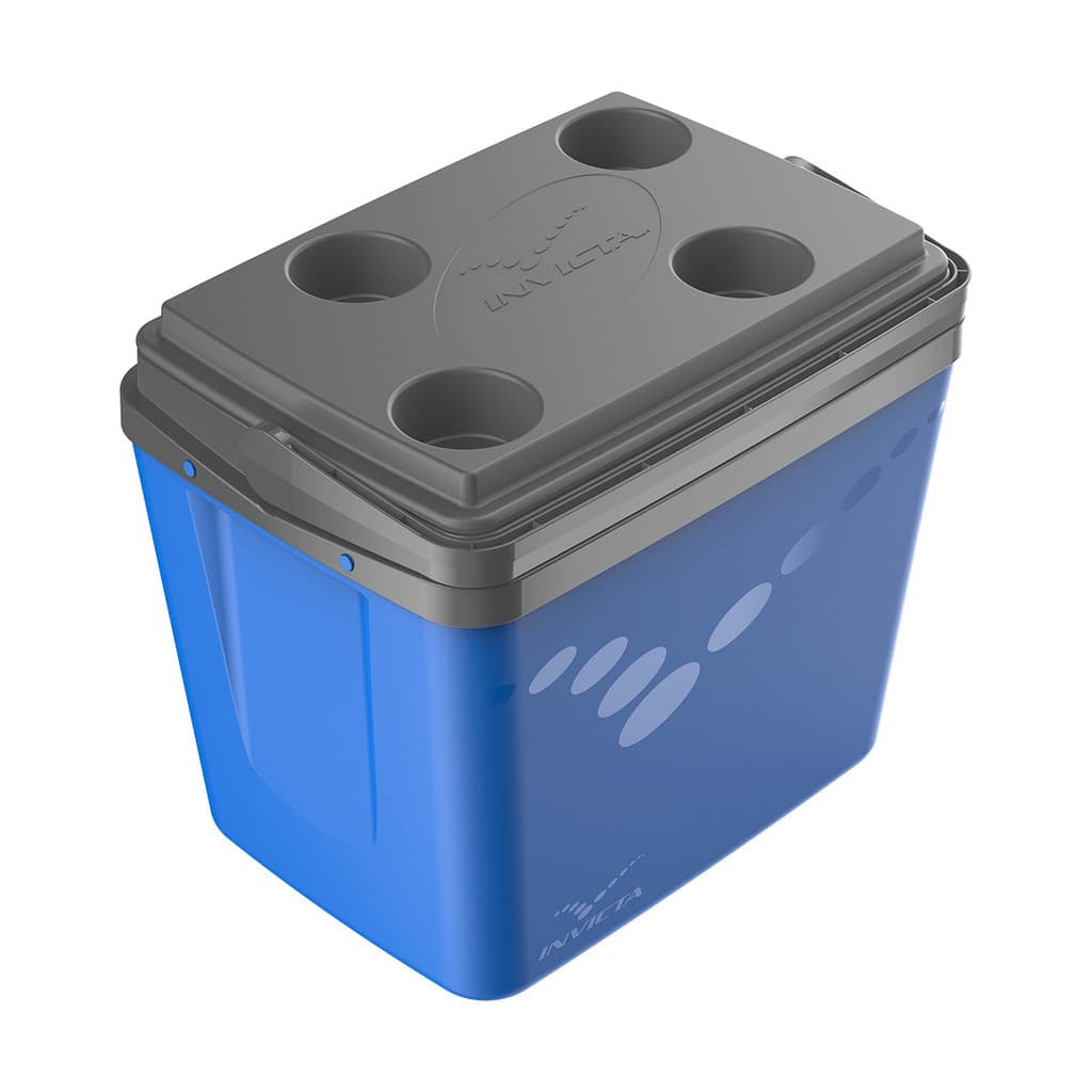 Caixa térmica Pop Invicta 32 litros azul e cinza com tampa preta