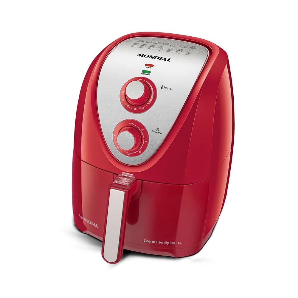 Fritadeira elétrica Mondial Grand Family Inox vermelha e inox 5L