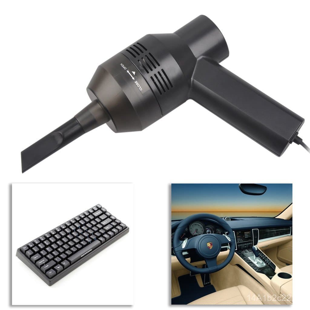 Aspirador de pó portátil USB preto para casa e computador, teclado mecânico e interior de carro de luxo