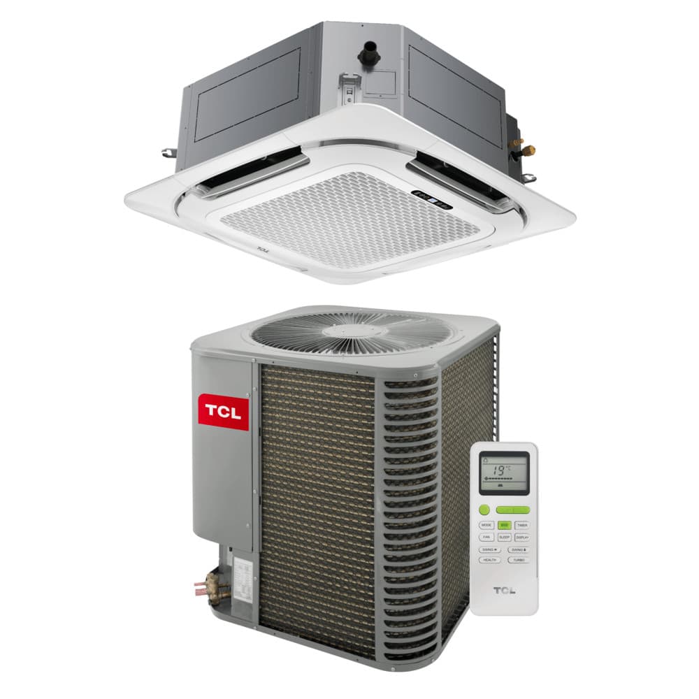 Ar condicionado split cassete inverter TCL 55000 BTU/h 4 vias frio com controle remoto