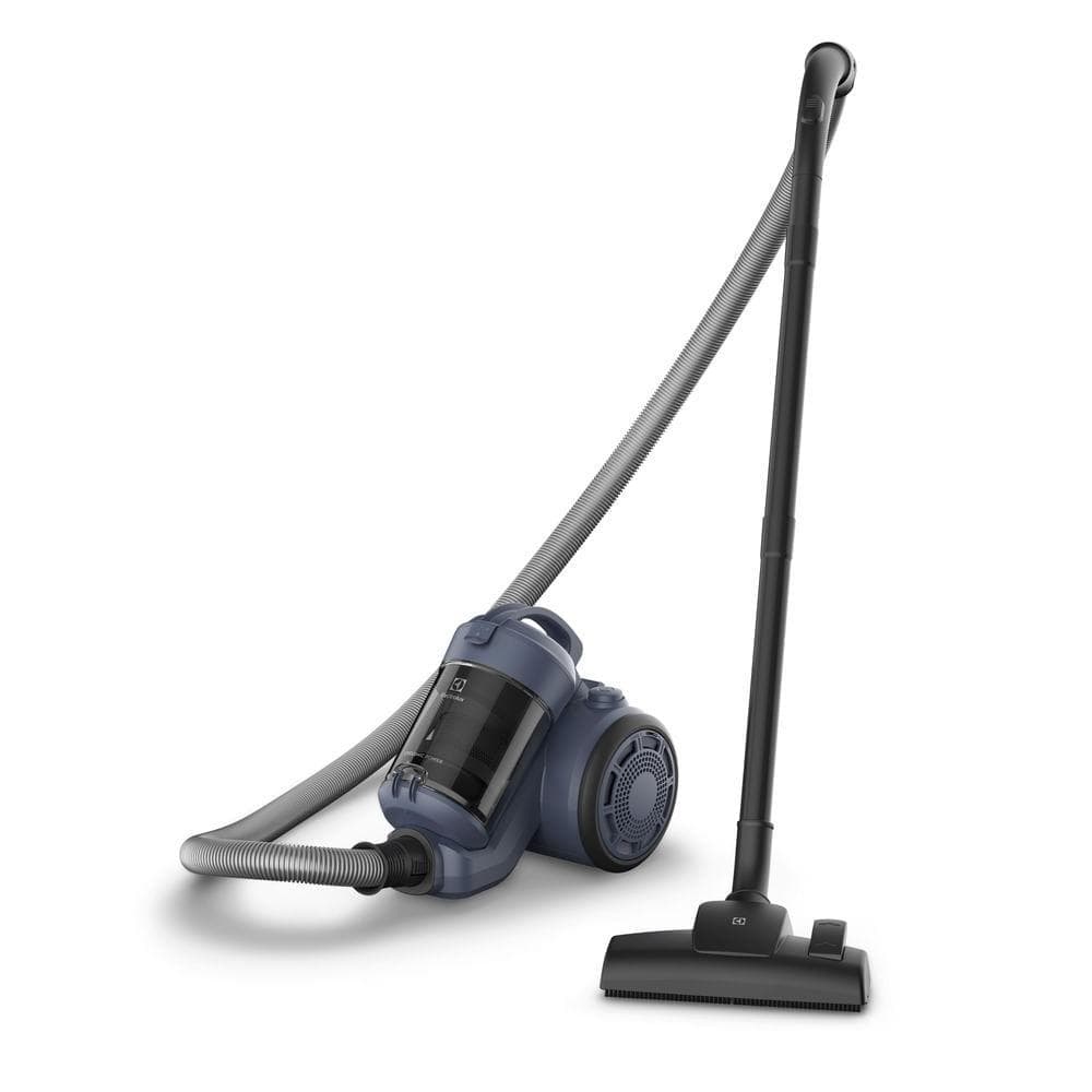 Aspirador de pó sem saco Electrolux azul e cinza com filtro HEPA