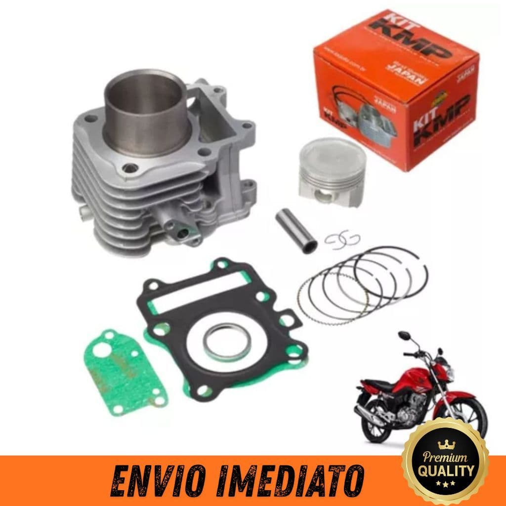 KIT KMP C/CILINDRO PISTAO ANEL E JUNTA CG 160 BROS 15 A 23 Original
