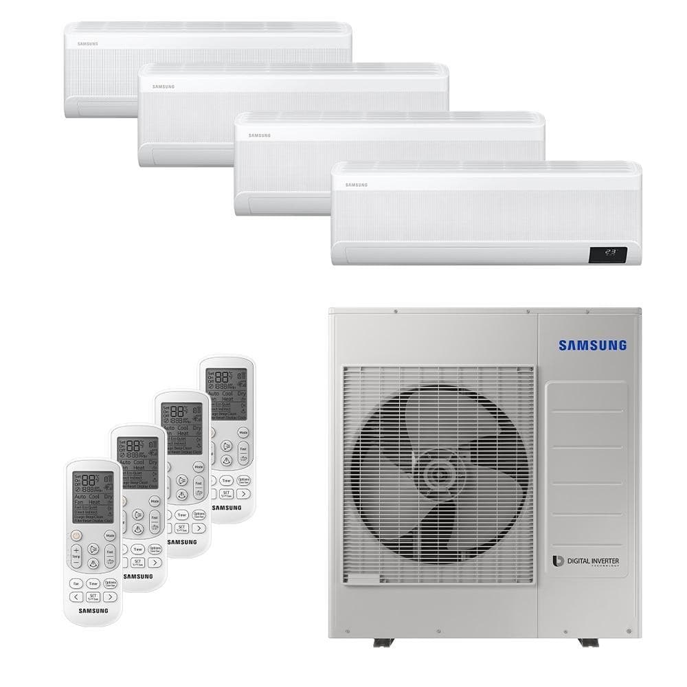 Ar-condicionado multi split inverter Samsung 34000 BTUs, quatro evaporadoras e compressor externo brancos